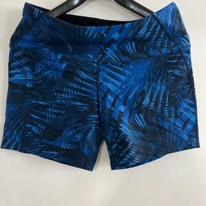 Blue yoga shorts